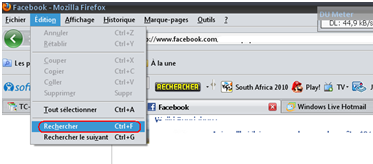 chercher un nom sur une page web sous firefox