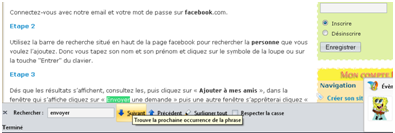 chercher un nom sur une page web sous firefox