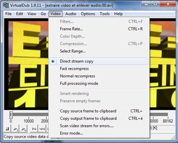 Bouton Direct Stream copy de VirtualDub