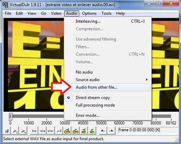 Bouton Audio from other file de VirtualDub