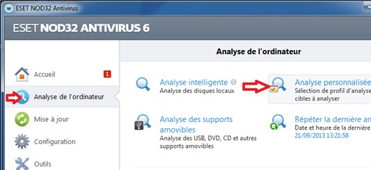 Analyse personnalisée avec NOD 32