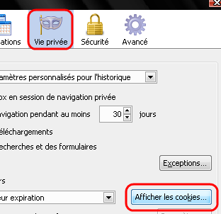 Supprimer les cookies d'un seul site sur Mozilla Firefox