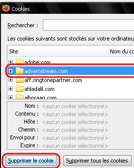 Supprimer les cookies d'un seul site sur Mozilla Firefox