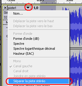 Supprimer le coté gauche ou droit d'un fichier stéréo avec Audacity