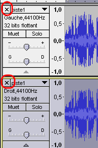 Supprimer le coté gauche ou droit d'un fichier stéréo avec Audacity