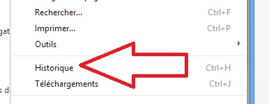 Bouton Historique de Google Chrome