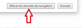 Information d'historique à effacer de Google Chrome