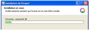 Déroulement de l'installation de Picassa