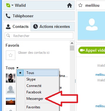 Séparer les contacts MSN des contacts Skype