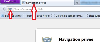 Navigation privée Firefox activée