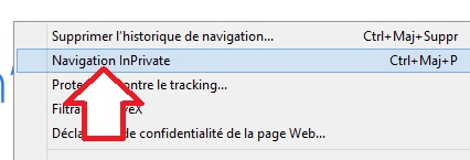 Bouton InPrivate d'Internet Explorer