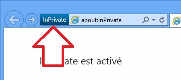 Logo navigation privée d'Internet Explorer