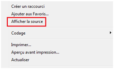 Voir le code source d’une page web