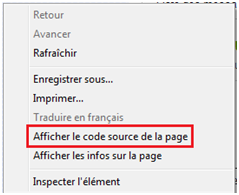 Voir le code source d’une page web