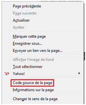 Voir le code source d’une page web