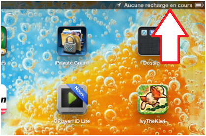 Message Aucune recharge en cours iPad