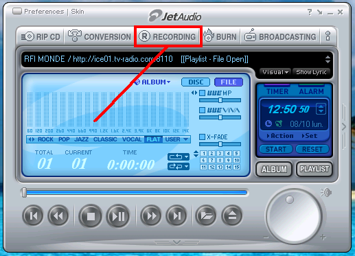 Enregistrer le son avec JetAudio