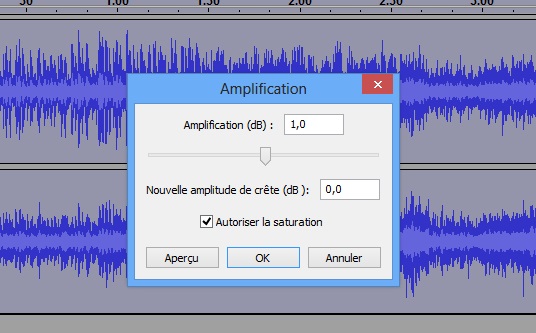 Amplification du son avec Audacity