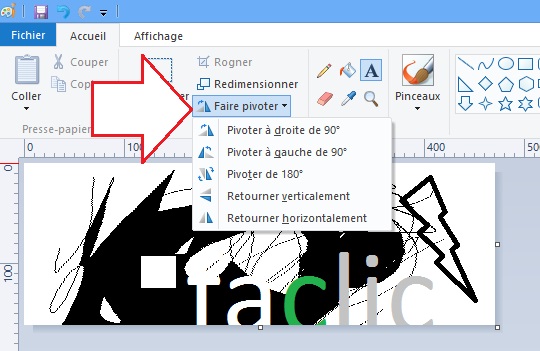 Pivoter une image avec Paint