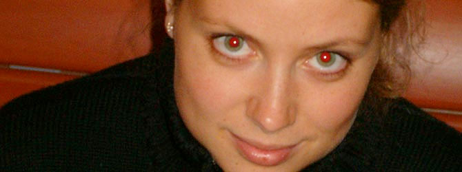 Photo avec des yeux rouges