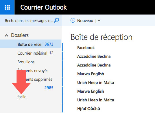 Dossier Hotmail/Outlook créé