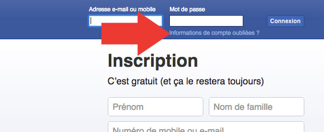 Informations Facebook oubliées