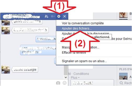 Envoyer message par la discussion de Facebook