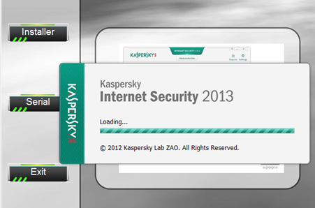 Chargement de la fenêtre d'activation de Kaspersky