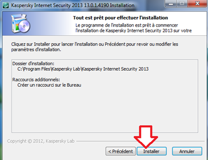 Lancer l'installation de l'antivirus