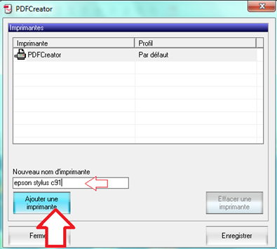 Ajouter une imprimante dans PDFCreator