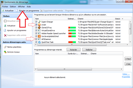 Ajouter un programme au démarrage