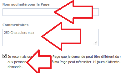 Suite du formulaire de changement du nom d'une page FB