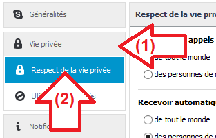 La vie privée sur Skype