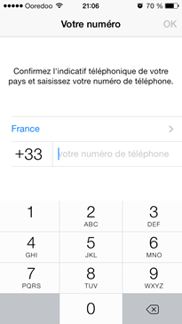 Numéro de téléphone utilisé sur Whatsapp