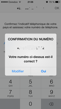 Confirmation du numéro de téléphone WhatsApp