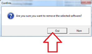 Valider le choi de désinstallation