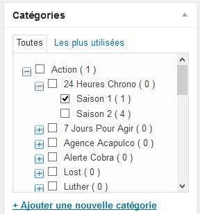 Masquer les sous categories WordPress au clique