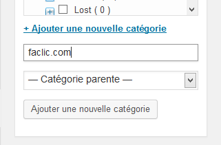 Problème ajout de categorie wordpress