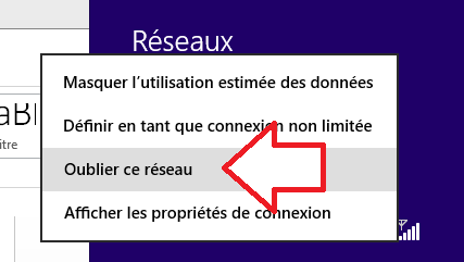 Oublier un réseau WIFI