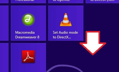 Espace libre sur l'accueil de Windows 8
