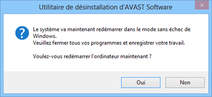 Valider le redémarrage de l'ordinateur