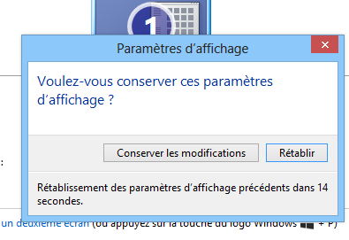 Confirmation pour renverser l'écran Windows