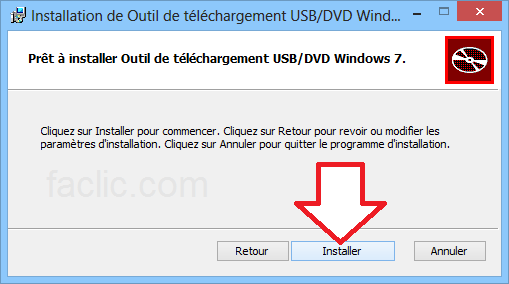 Installation de Windows 7 USB/DVD Download Tool