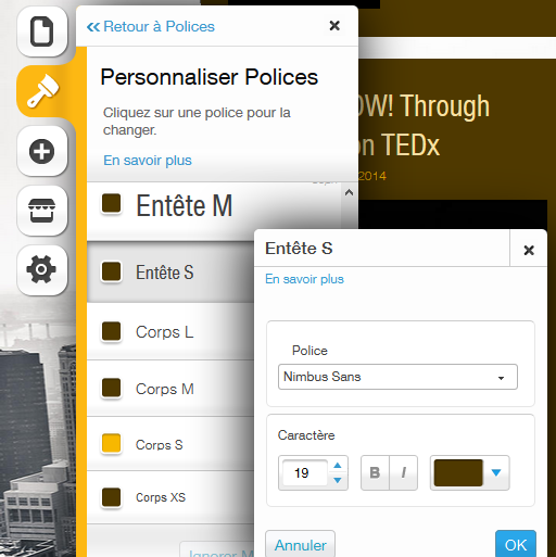 Personnaliser les polices d'un site Wix