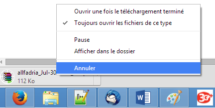 Annuler téléchargement Chrome