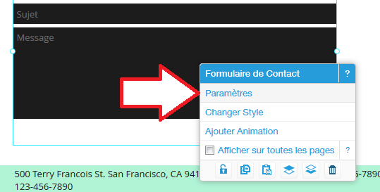 Modification du formulaire de contact