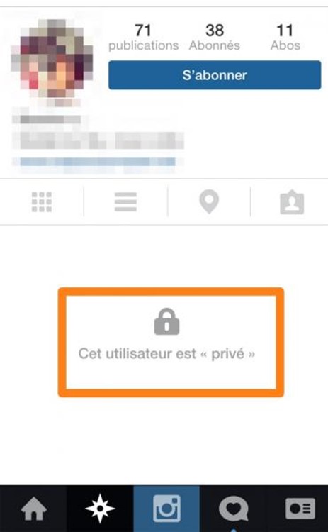 Compte privé Instagram