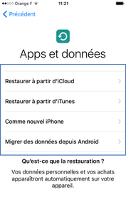 Restauration des données de l'iPhone