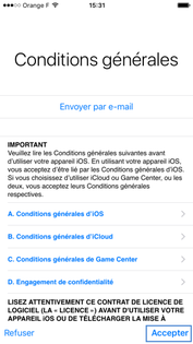 Condition d'utilisation Apple