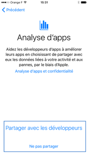 Partage d'information avec Apple